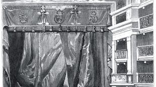 Grabado de La Ilustración Española publicado tras la reforma del Teatro Español entre 1925 y 1929