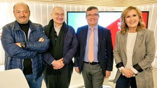 Luis Martínez Hervás, alcalde de Parla, y Guillermo Hita, presidente de la FMM y regidor de Arganda, en el programa Madrid Directo.