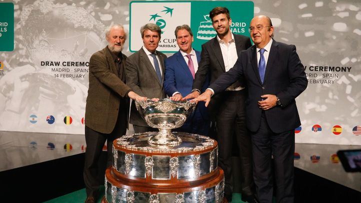 Al acto han asistido el presidente de la Comunidad de Madrid, Angel Garrido, el coordinador general de la Alcaldía de Madrid, Luis Cueto, Gerard Piqué, CEO de Kosmos Tennis y el presidente de la ITF, David Haggerty.