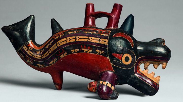 Una de las piezas de cerámica de la exposición 'Nasca. Buscando huellas en el desierto'.