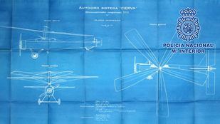 La Policía recupera la documentación del autogiro de Juan de la Cierva