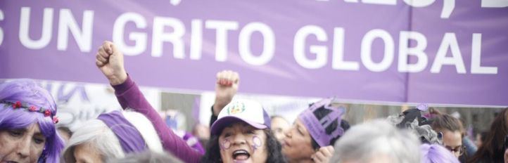 Manifestación feminista en Madrid en conmemoración del Día Internacional de la Mujer.