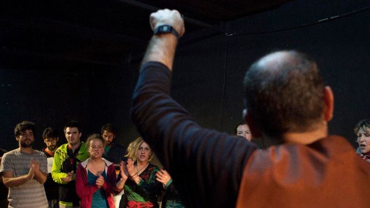 Uno de los ensayos de La Coral Lavapiés.