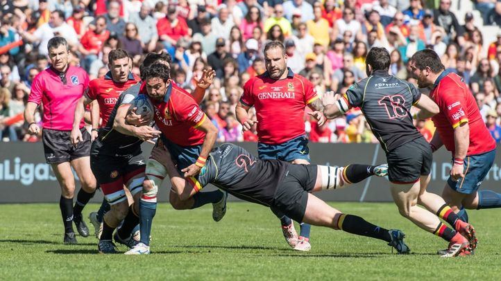 Victoria de España frente a Bélgica en el Campeonato de Europa de Rugby.