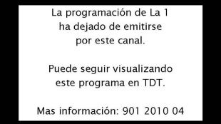 Aviso de TVE que anunciaba el paso de la televisión analógica a la digital.