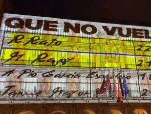 Los papeles de Bárcenas, proyectados en la Plaza Mayor