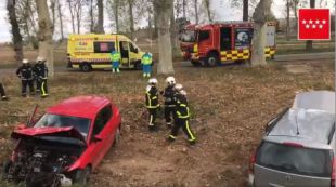 Tres heridos tras caer por un terraplén en la M-305