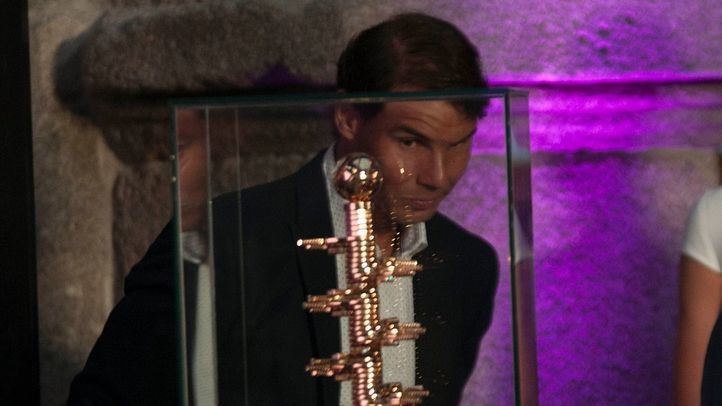 Rafa Nadal fue una de las estrellas de la noche en la inauguración del Mutua Madrid Open de Tenis.