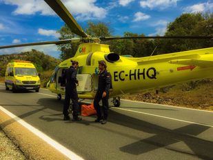 Herido grave tras ser arrollado por una retroexcavadora en Berzosa del Lozoya