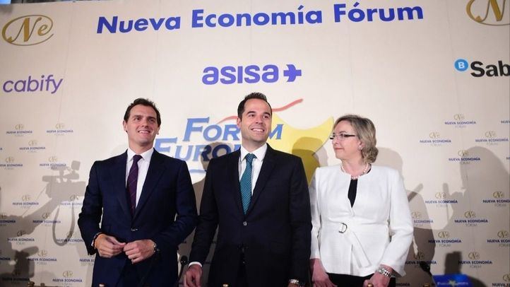 Ignacio Aguado, candidato de Cs, en un desayuno informativo organizado por Nueva Economía Fórum.