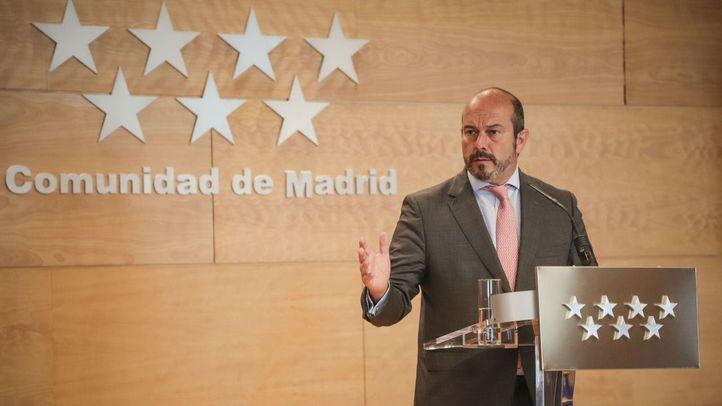 El presidente de la Comunidad de Madrid, Pedro Rollán, en la rueda de prensa posterior al Consejo de Gobierno.