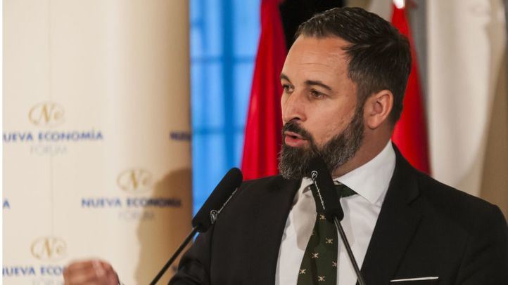 Santiago Abascal, en un desayuno de Nueva Economía Fórum.