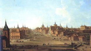 La Calle de Alcalá, de Antonio Joli (hacia 1750). Colección particular. (Del Catálogo de la exposición 'Palabras Pintadas'. Sala de las Alhajas Madrid 2004).