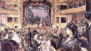 Grabado de la inauguración del Teatro Apolo