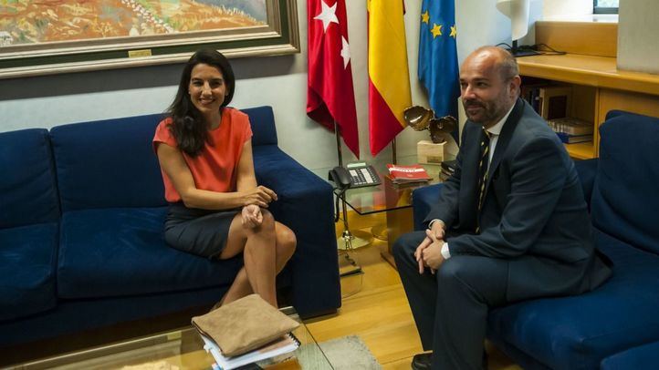 Rocío Monasterio, en su reunión con Juan Trinidad, en la ronda de contactos del presidente de la Asamblea (de Ciudadanos) con todos los grupos parlamentarios.