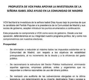 DOCUMENTO l El acuerdo que ha desbloqueado el futuro Gobierno de Madrid