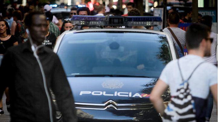 Coches patrulla de la Policía Nacional.