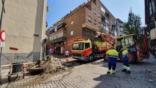 Labores de limpieza en Arganda del Rey tras la fuerte tormenta