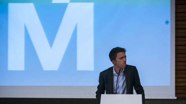 Íñigo Errejón, durante su intervención frente a las bases del partido.