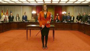 Noelia Posse durante su investidura como alcaldesa de Móstoles.