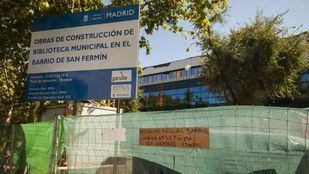 Obras de construcción de la nueva biblioteca de San Fermín.
