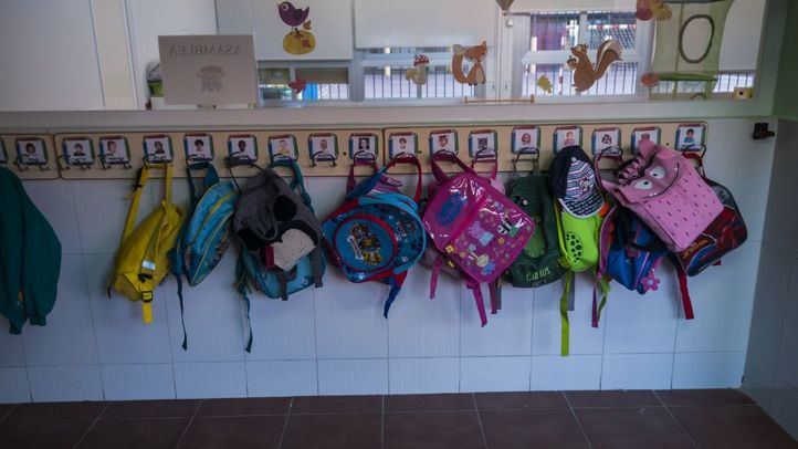 Mochilas de alumnos de un colegio.