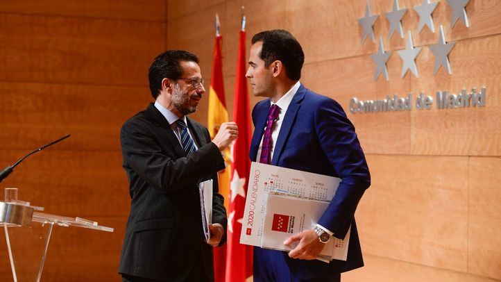 El consejero de Hacienda y Función Pública Javier Fernández-Lasquetty junto al vicepresidente de la Comunidad, Ignacio Aguado.