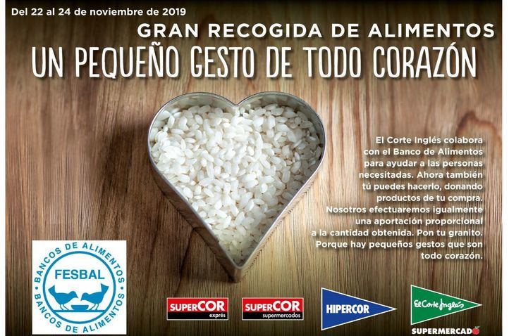 El Corte Inglés impulsa la Gran Recogida para los Bancos de Alimentos en todos sus centros
