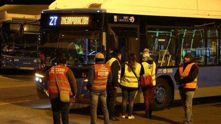 De las cocheras de la EMT este martes solo han salido los servicios mínimos