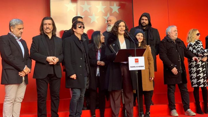 La presidenta de la Comunidad de Madrid, Isabel Díaz Ayuso, durante la presentación del videoclip 'Madrid es Navidad'