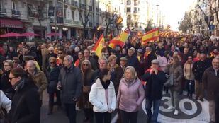 La manifestación 'Por el futuro de una España unida' ha llegado con sus protestas hasta el Congreso