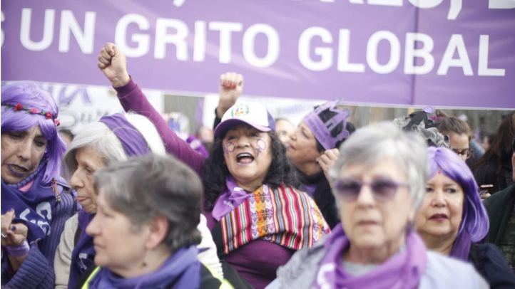 Manifestación feminista en Madrid en conmemoración del Día Internacional de la Mujer.