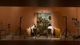 Restauración en directo de 'Joven caballero en un paisaje'