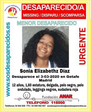 Desaparece una menor de 12 años