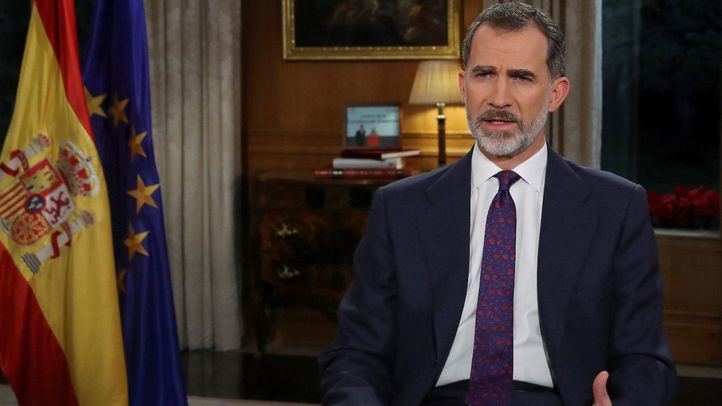 El Rey Felipe VI, durante su discurso en Nochebuena.
