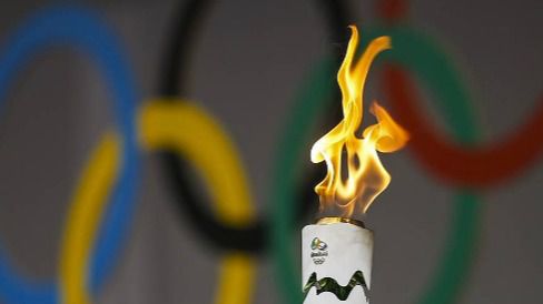 Antorcha oficial de los Juegos Olímpicos de Brasil.