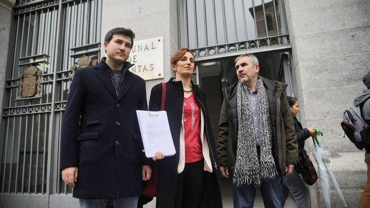 Los diputados de Más Madrid en la Asamblea Pablo Gómez Perpinyà, Mónica García y Eduardo Gutiérrez,