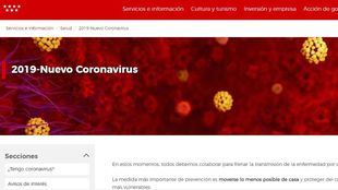 La web de la Comunidad sobre el Covid-19 supera el millón de visitas