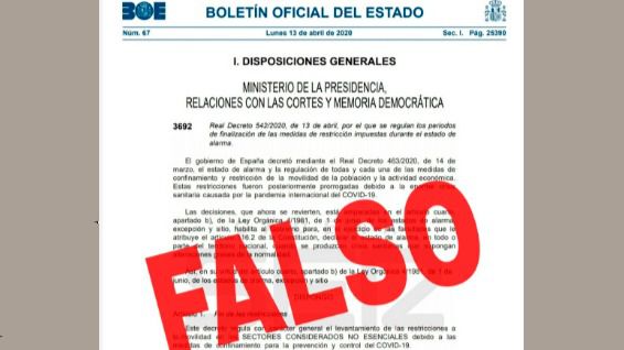 Moncloa desmonta otro bulo sobre el fin de las restricciones