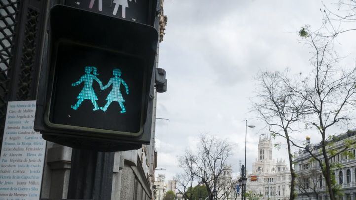 Calle Alcalá, vacía durante el confinamiento