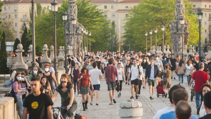 Madrid durante el primer fin de semana de desconfinamiento.