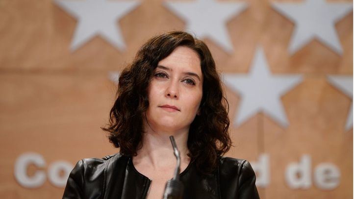 Isabel Díaz Ayuso en la rueda de prensa de este sábado