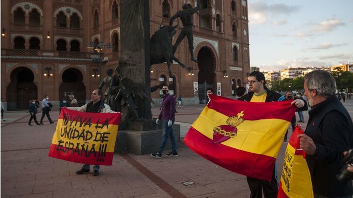 Protesta contra el Gobierno en la plaza de toros de Las Ventas.