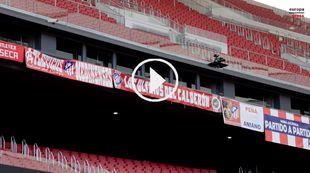 Peñas atléticas apoyan a distancia al equipo con sus pancartas