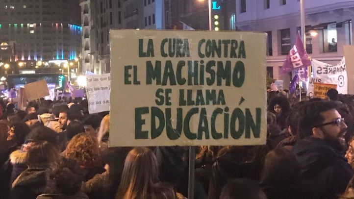 Manifestación histórica en 2018 en la Gran Vía en busca de la igualdad real.