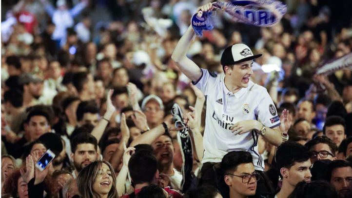 Imagen de archivo en una celebración Del Real Madrid en Cibeles