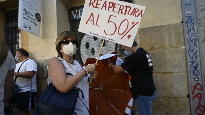 Manifestación de comerciantes del Rastro.