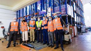 Goirigolzarri visita el Banco de Alimentos de Madrid y FESBAL, que reparten 16 millones de kilos de comida al mes durante el Covid