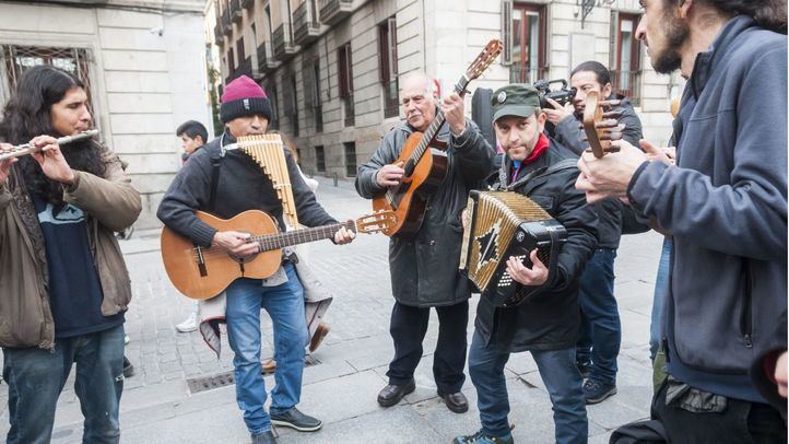 Músicos callejeros en una imagen de archivo
