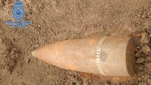 Proyectil sin detonar encontrado en Leganés.